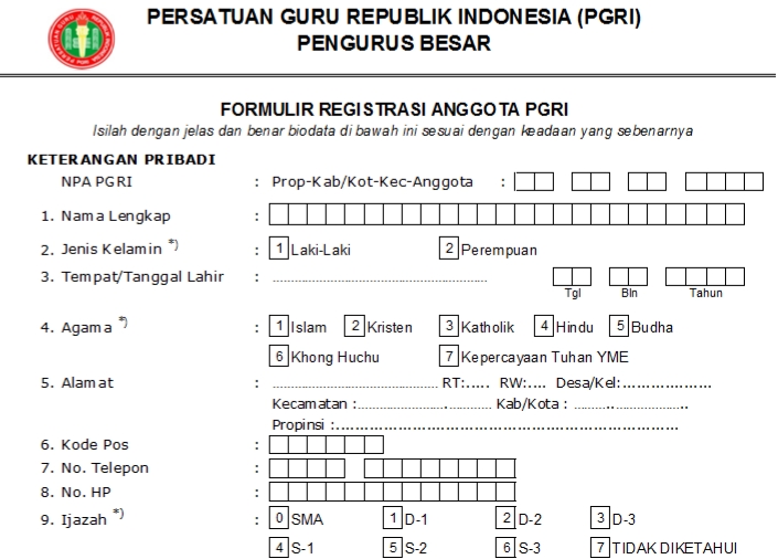 Pendaftaran PGRI Rotendao - Persatuan Guru Republik Indonesia Cabang Rotendao